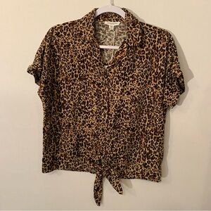 BeachLunchLounge Women’s Rae Tie From Camp Brown/Black  XS animal print